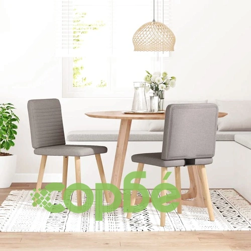 Трапезни столове, 2 бр, таупе, текстил с полиестерен плат ➤ топ цена ➤ sorbe.bg