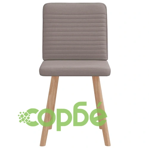 Трапезни столове, 2 бр, таупе, текстил с полиестерен плат ➤ топ цена ➤ sorbe.bg