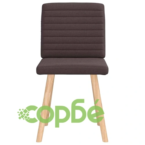 Трапезни столове, 2 бр, тъмнокафяви, полиестерен текстил с метална рамка ➤ топ цена ➤ sorbe.bg
