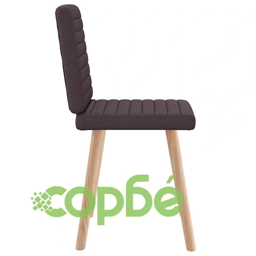 Трапезни столове, 2 бр, тъмнокафяви, полиестерен текстил с метална рамка ➤ топ цена ➤ sorbe.bg