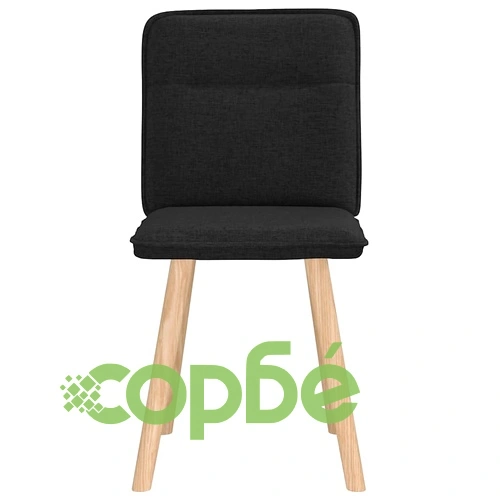 Трапезни столове, 2 бр, черни, текстил, метална рамка ➤ топ цена ➤ sorbe.bg