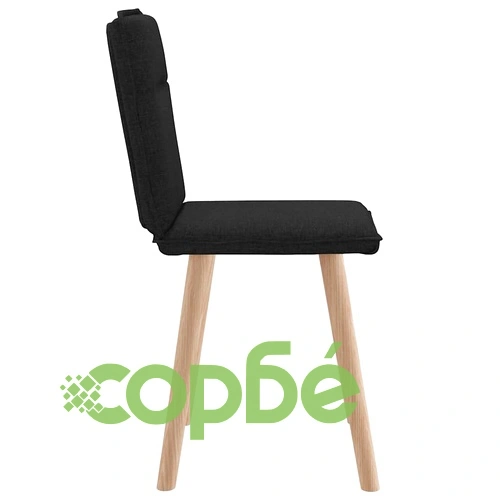 Трапезни столове, 2 бр, черни, текстил, метална рамка ➤ топ цена ➤ sorbe.bg