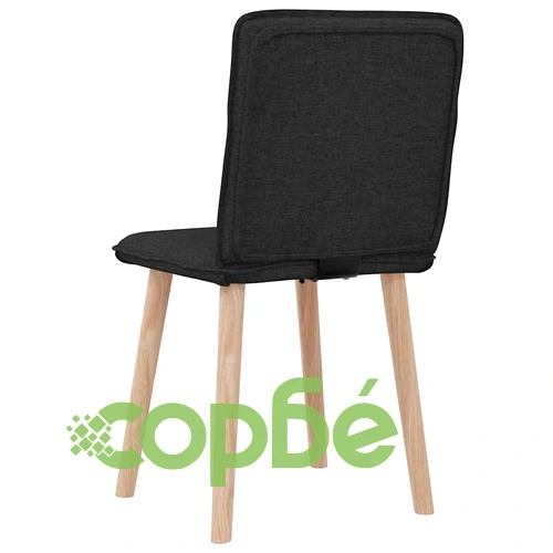 Трапезни столове, 2 бр, черни, текстил, метална рамка ➤ топ цена ➤ sorbe.bg
