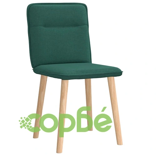 Трапезни столове от текстил, 2 броя, тъмнозелени, метална рамка ➤ топ цена ➤ sorbe.bg