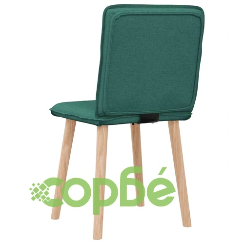 Трапезни столове от текстил, 2 броя, тъмнозелени, метална рамка ➤ топ цена ➤ sorbe.bg