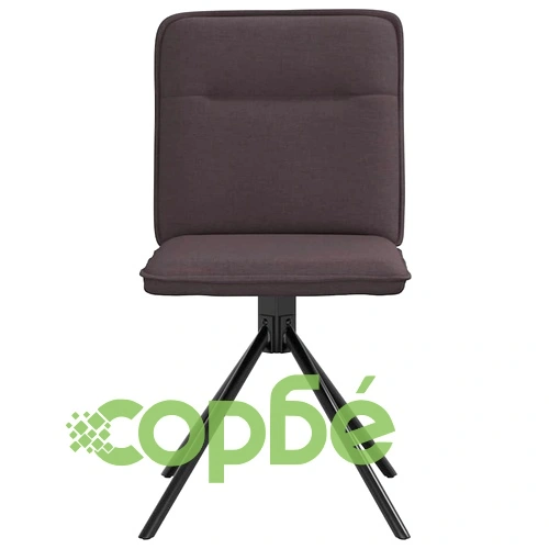 Комплект 2 трапезни стола, тъмнокафяви, текстил с въртяща функция ➤ топ цена ➤ sorbe.bg