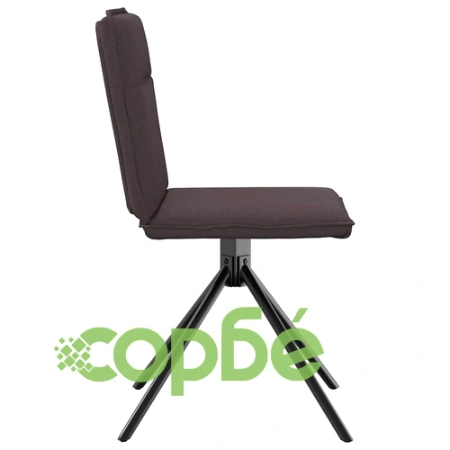 Комплект 2 трапезни стола, тъмнокафяви, текстил с въртяща функция ➤ топ цена ➤ sorbe.bg