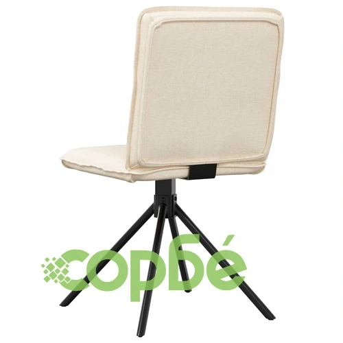 Трапезни столове 2 броя, кремави, текстил с въртяща функция ➤ топ цена ➤ sorbe.bg