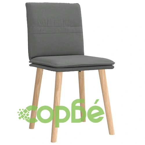 Трапезни столове от каучуково дърво, 2 бр, тъмносиви, текстил полиестер ➤ топ цена ➤ sorbe.bg