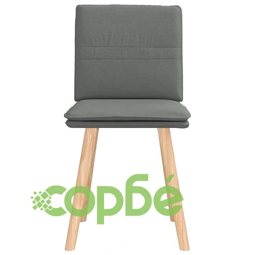 Трапезни столове от каучуково дърво, 2 бр, тъмносиви, текстил полиестер ➤ топ цена ➤ sorbe.bg