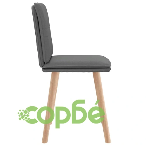 Трапезни столове от каучуково дърво, 2 бр, тъмносиви, текстил полиестер ➤ топ цена ➤ sorbe.bg
