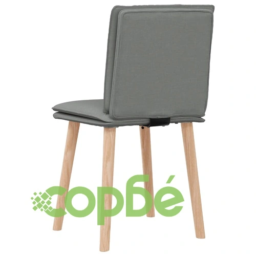 Трапезни столове от каучуково дърво, 2 бр, тъмносиви, текстил полиестер ➤ топ цена ➤ sorbe.bg