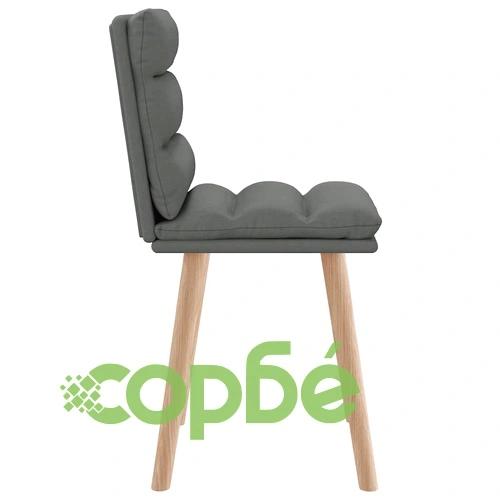 Трапезни столове от текстил, 2 броя, тъмносиви, с каучуково дърво ➤ топ цена ➤ sorbe.bg