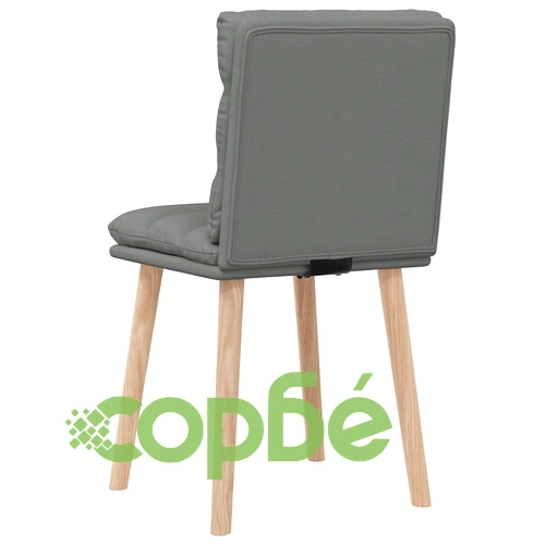 Трапезни столове от текстил, 2 броя, тъмносиви, с каучуково дърво ➤ топ цена ➤ sorbe.bg