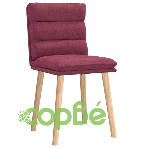 Трапезни столове от каучуково дърво, 2 бр, виненочервени, текстил ➤ топ цена ➤ sorbe.bg