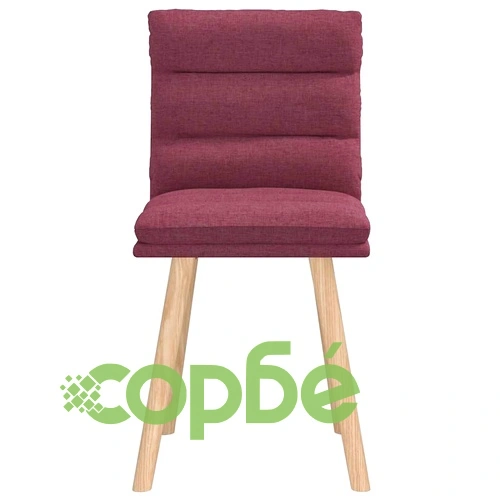 Трапезни столове от каучуково дърво, 2 бр, виненочервени, текстил ➤ топ цена ➤ sorbe.bg