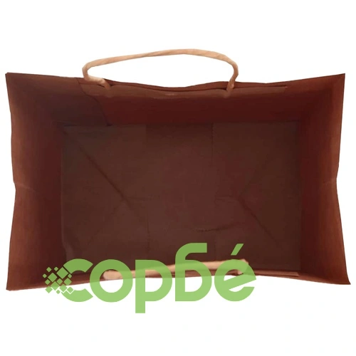 Хартиени торбички с дръжки - черни, 32x22x28 см, 250 бр., крафт хартия ➤ топ цена ➤ sorbe.bg