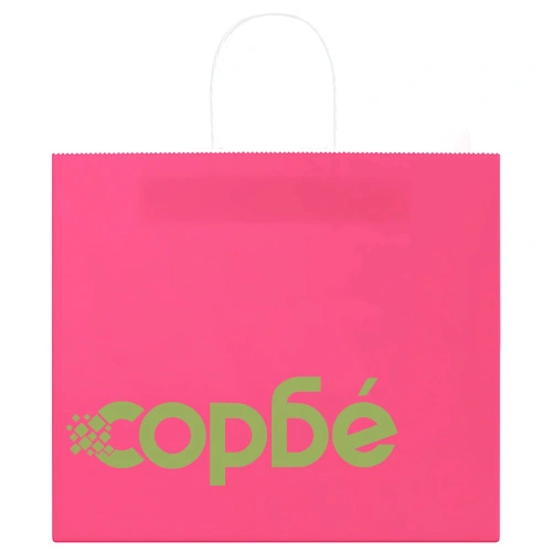 Хартиени торбички с дръжки - 250 бр., розови, 32x22x28 см, крафт хартия ➤ топ цена ➤ sorbe.bg