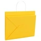 Хартиени торбички с дръжки - 250 бр., жълти, 32x22x24 см, крафт хартия