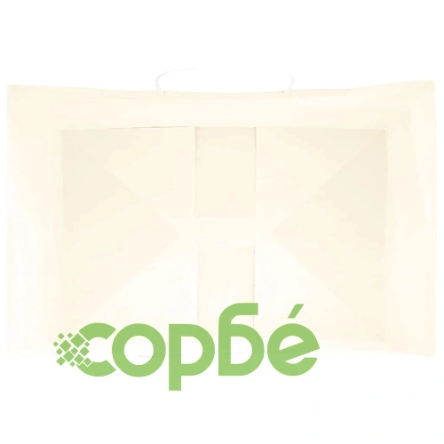 Хартиени торбички с дръжки - 250 бр., жълти, 32x22x28 см, крафт хартия ➤ топ цена ➤ sorbe.bg