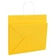 Хартиени торбички с дръжки - 250 бр., жълти, 32x22x28 см, крафт хартия