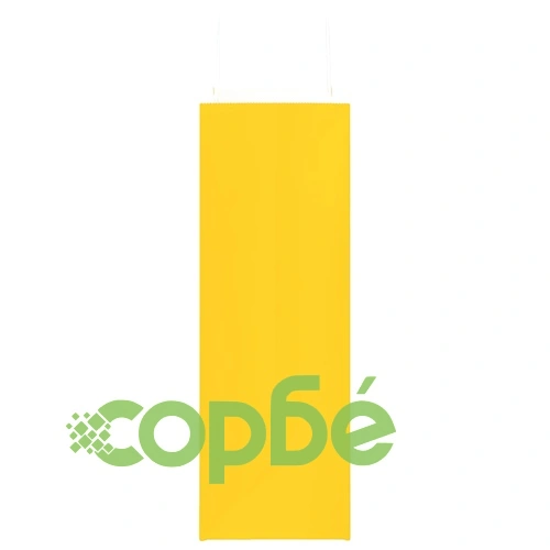 Хартиени торбички с дръжки, жълти, 250 бр., 45x17x48 см, крафт хартия ➤ топ цена ➤ sorbe.bg