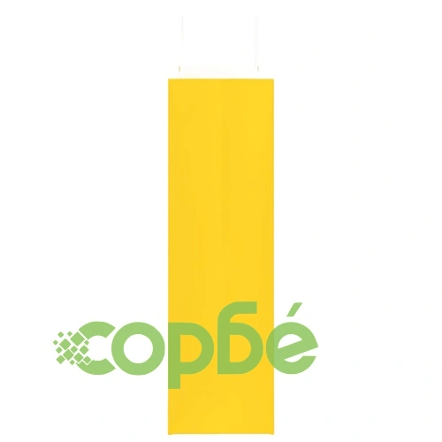 Хартиени торбички с дръжки - 250 бр., жълти, 54x15x49 см, крафт хартия 120 г/кв.м ➤ топ цена ➤ sorbe.bg