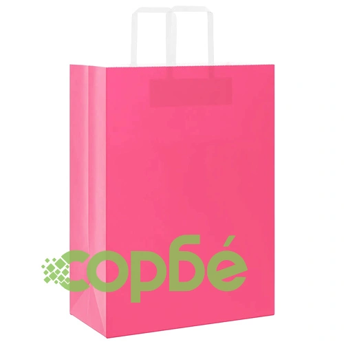 Хартиени торбички с дръжки - 250 бр., розови, 32x17x44 см, крафт хартия ➤ топ цена ➤ sorbe.bg