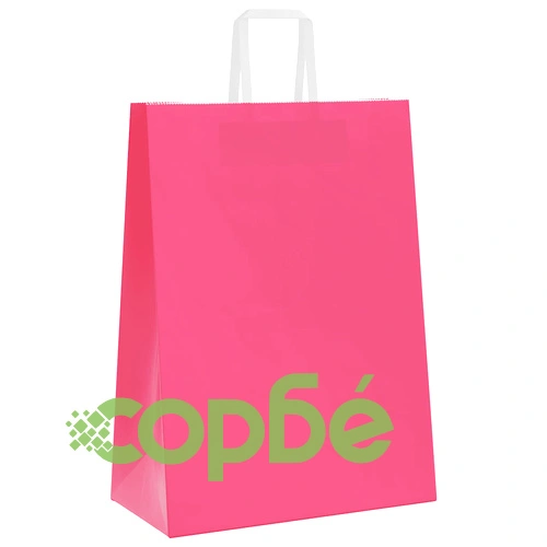 Хартиени торбички с дръжки - 250 бр., розови, 32x17x44 см, крафт хартия ➤ топ цена ➤ sorbe.bg