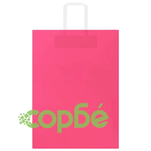 Хартиени торбички с дръжки - 250 бр., розови, 32x17x44 см, крафт хартия ➤ топ цена ➤ sorbe.bg