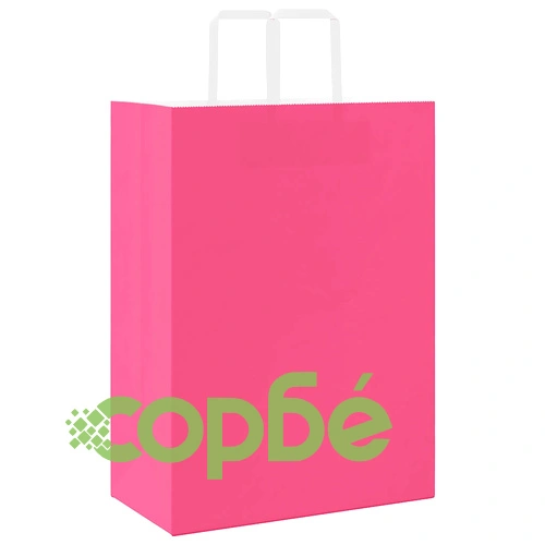 Хартиени торбички с дръжки - 250 бр., розови, 32x17x44 см, крафт хартия ➤ топ цена ➤ sorbe.bg