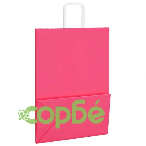 Хартиени торбички с дръжки - 250 бр., розови, 32x17x44 см, крафт хартия ➤ топ цена ➤ sorbe.bg