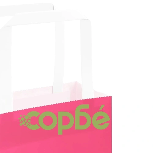 Хартиени торбички от крафт хартия с дръжки - 250 бр., розови, 32x22x24 см ➤ топ цена ➤ sorbe.bg