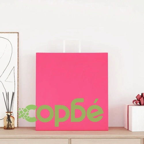 Хартиени торбички 250 бр с дръжки розови 45x17x48 см, крафт хартия 120 г/м² ➤ топ цена ➤ sorbe.bg