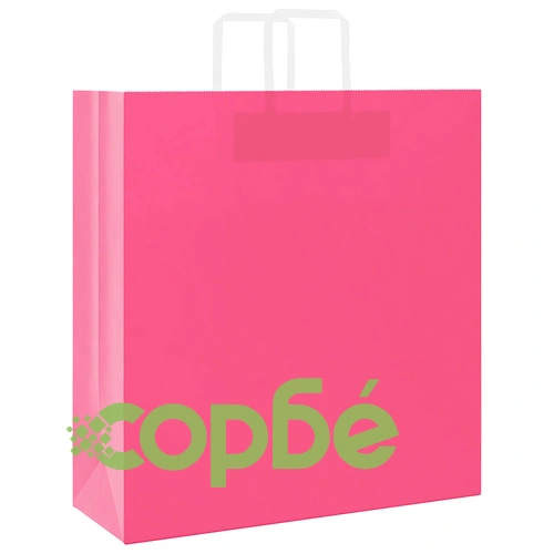 Хартиени торбички 250 бр с дръжки розови 45x17x48 см, крафт хартия 120 г/м² ➤ топ цена ➤ sorbe.bg