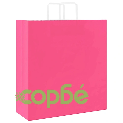 Хартиени торбички 250 бр с дръжки розови 45x17x48 см, крафт хартия 120 г/м² ➤ топ цена ➤ sorbe.bg