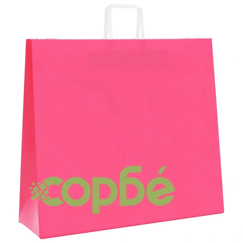 Хартиени торбички с дръжки - 250 бр., розови, 54x15x49 см, крафт хартия ➤ топ цена ➤ sorbe.bg