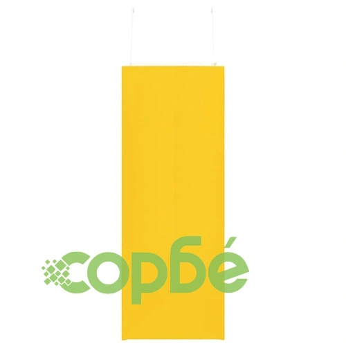 Хартиени торбички с дръжки - 250 бр., жълти, 32x17x44 см, крафт хартия ➤ топ цена ➤ sorbe.bg