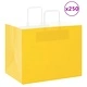 Хартиени торбички с дръжки - 250 бр., жълти, 32x22x24 см, крафт хартия