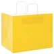 Хартиени торбички с дръжки - 250 бр., жълти, 32x22x24 см, крафт хартия