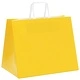 Хартиени торбички с дръжки - 250 бр., жълти, 32x22x24 см, крафт хартия