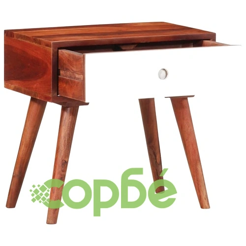 Странична маса от масивна акация 45x30x45 cm с чекмедже ➤ топ цена ➤ sorbe.bg