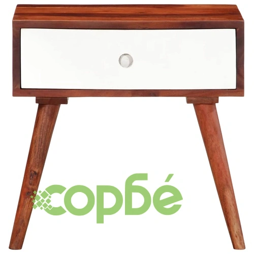 Странична маса от масивна акация 45x30x45 cm с чекмедже ➤ топ цена ➤ sorbe.bg