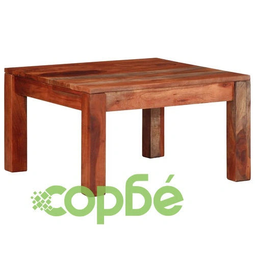Масичка за Кафе от Масивна Акация 60x60x35 cm с Меден Финиш ➤ топ цена ➤ sorbe.bg