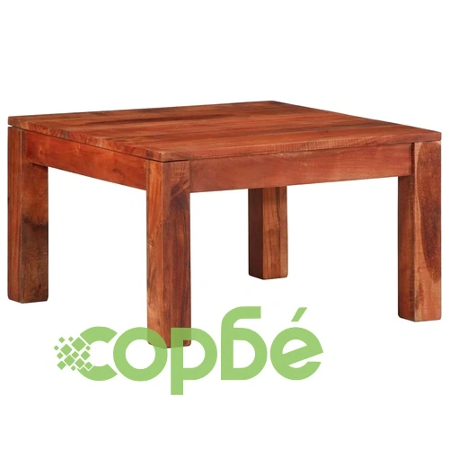 Масичка за Кафе от Масивна Акация 60x60x35 cm с Меден Финиш ➤ топ цена ➤ sorbe.bg