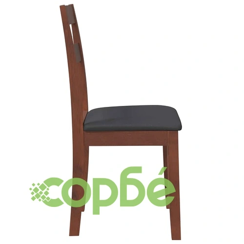 Трапезни столове от масивно каучуково дърво с възглавници, 2 бр., кафяви ➤ топ цена ➤ sorbe.bg