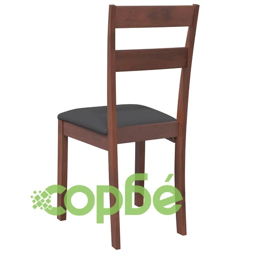 Трапезни столове от масивно каучуково дърво с възглавници, 2 бр., кафяви ➤ топ цена ➤ sorbe.bg