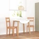 Трапезни столове 2 бр. от масивно каучуково дърво в естествен цвят