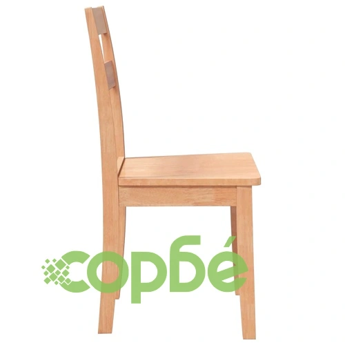 Трапезни столове 2 бр. от масивно каучуково дърво в естествен цвят ➤ топ цена ➤ sorbe.bg