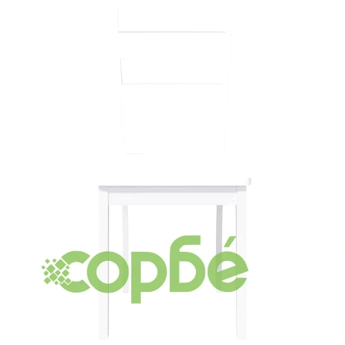 Трапезни столове от масивно каучуково дърво - 2 бр. бели ➤ топ цена ➤ sorbe.bg